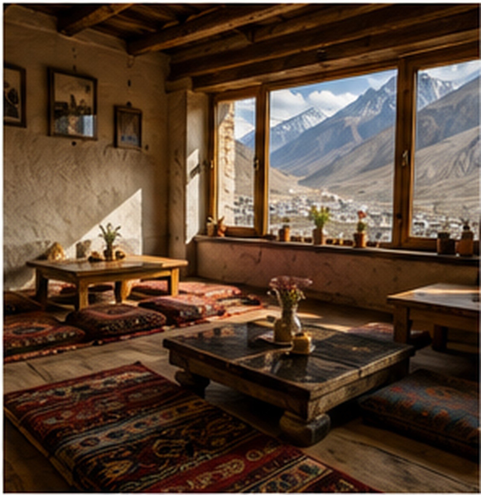 Traditional floor seating area at The Yak Table